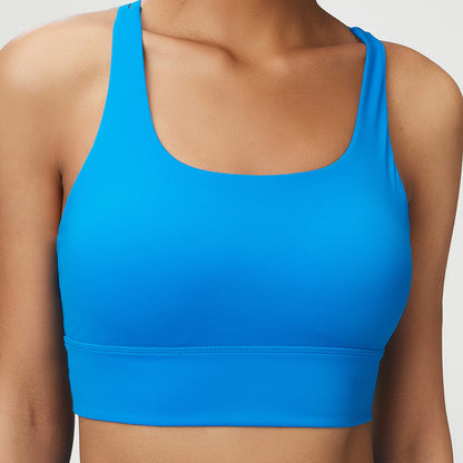 Seamless cross back sports bra