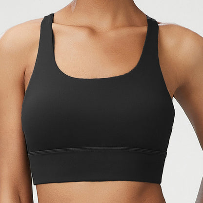 Seamless cross back sports bra