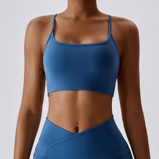 Cross back sports bra