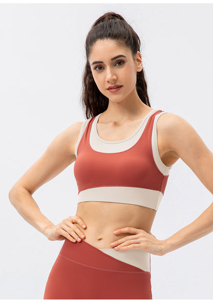 Contrast colour insert sports bra