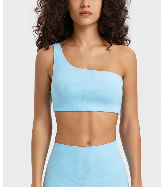 One shoulder sports bra