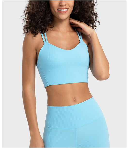Cross back sports bra