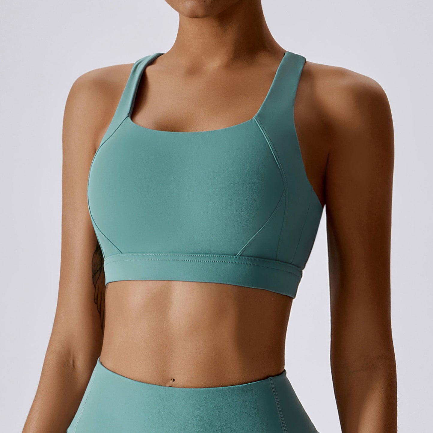 High support cross back sports bra