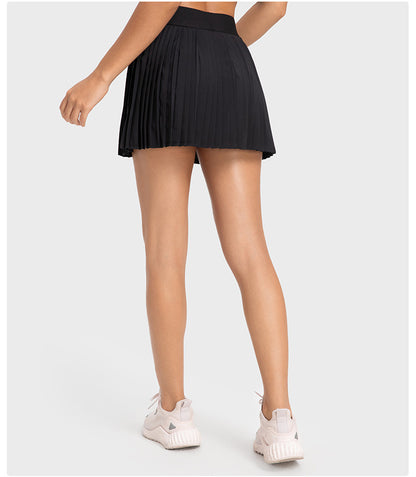 Pleated back skort