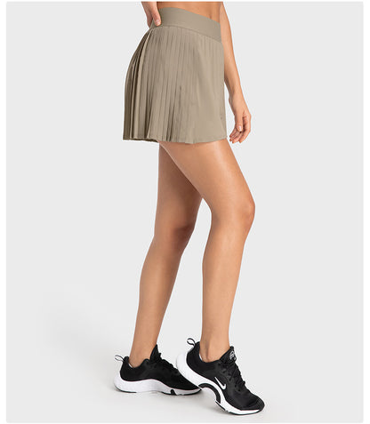 Pleated back skort