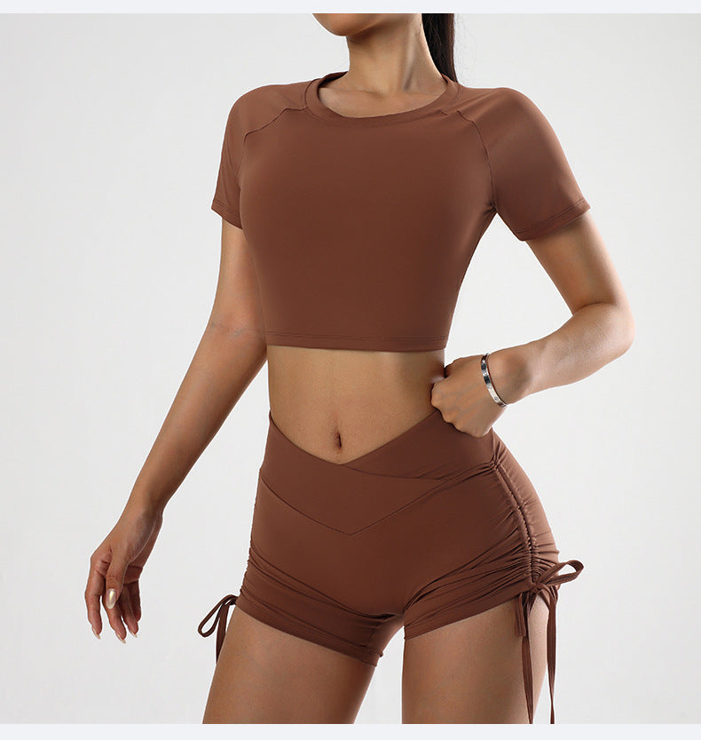 Cropped top and hot pants set