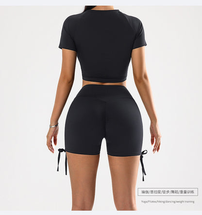 Cropped top and hot pants set