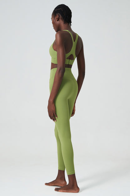 Cross back bra & leggings set