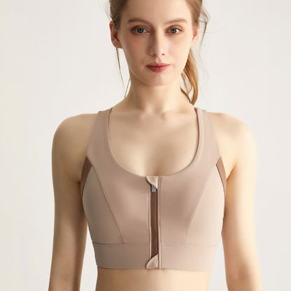 Zip front sports bra