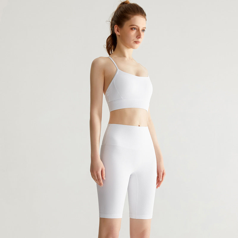 Sports bra and cycling shorts set