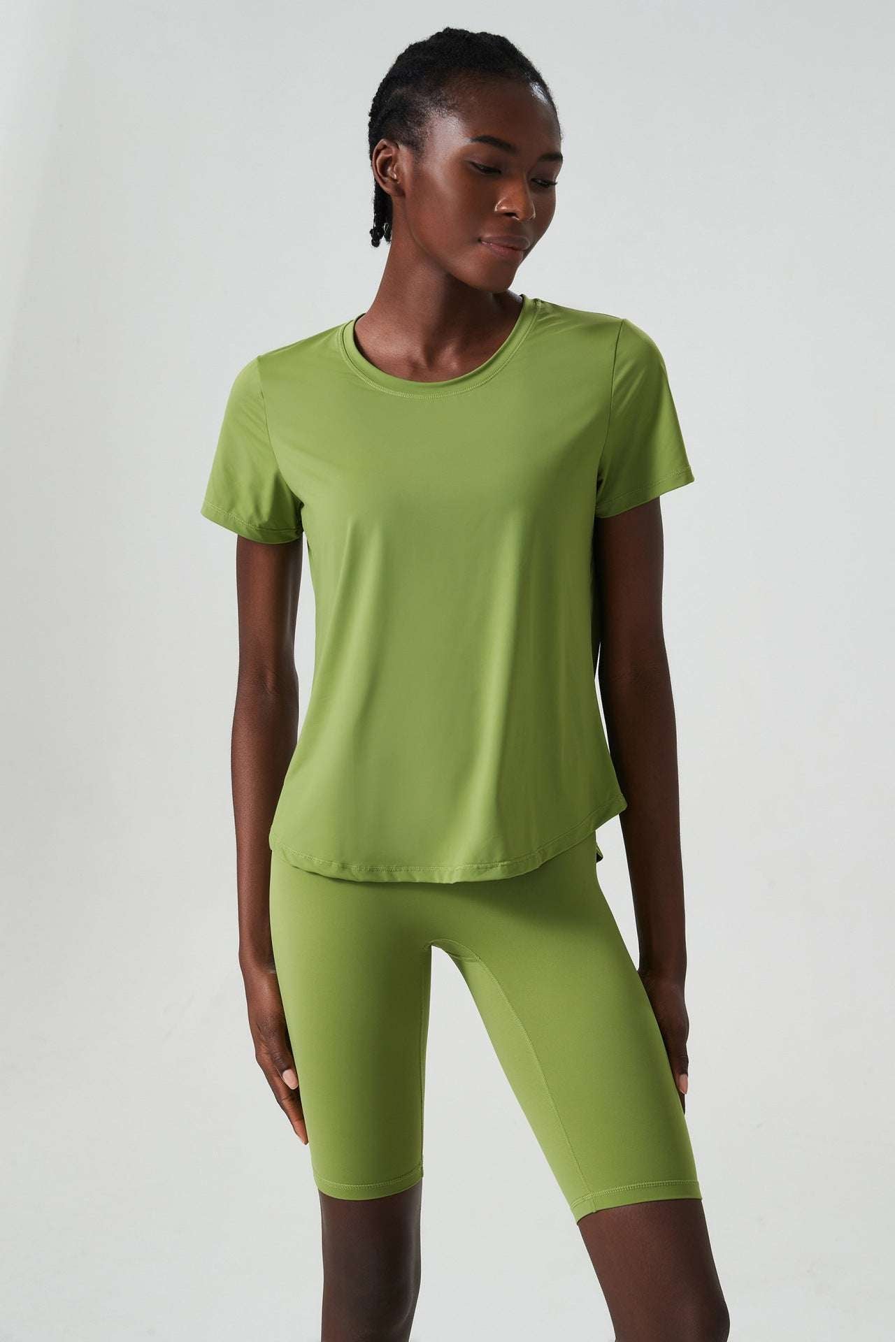 Matching T shirt and biker shorts set