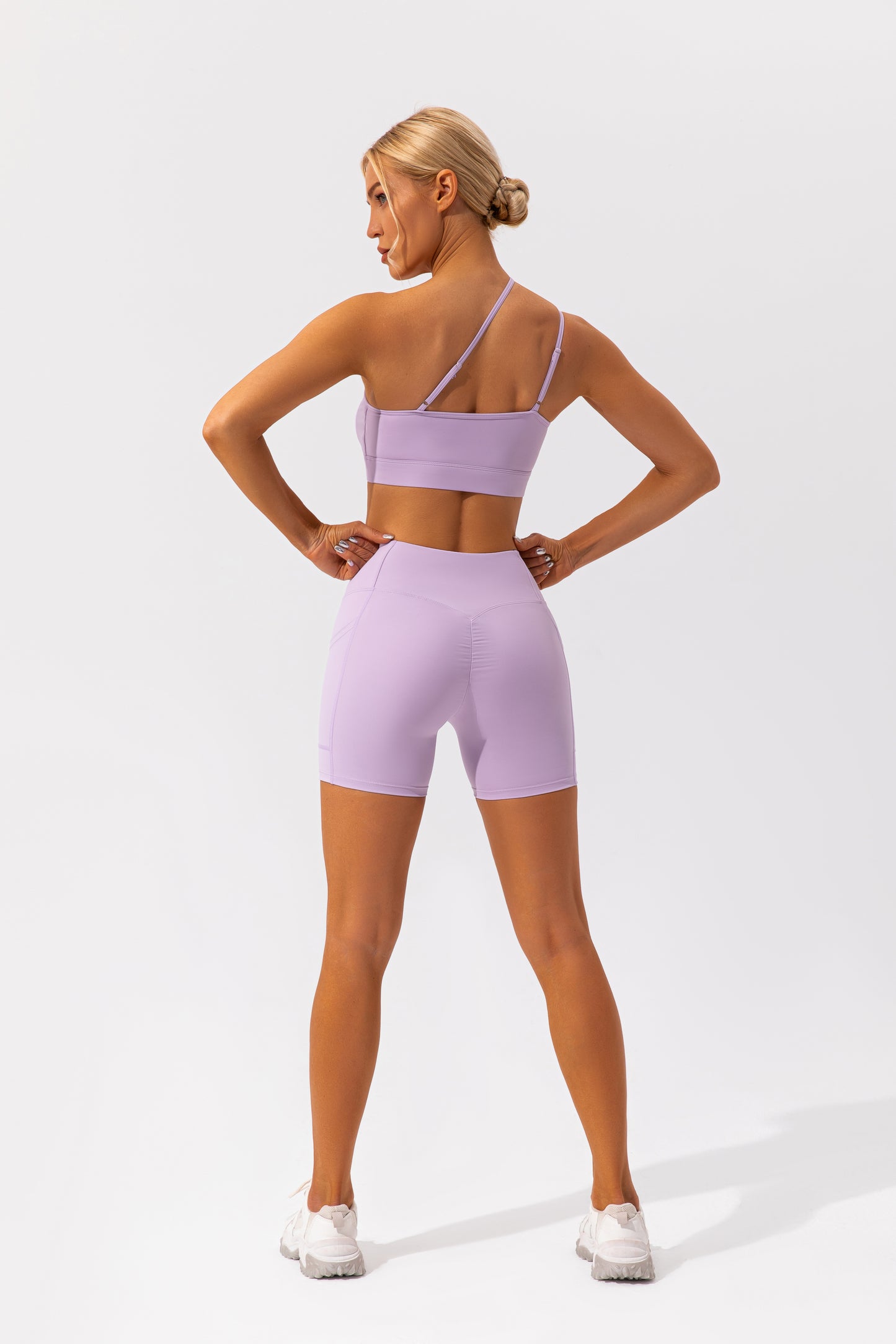 One shoulder high support bra