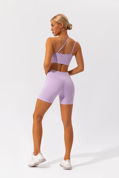 One shoulder high support bra