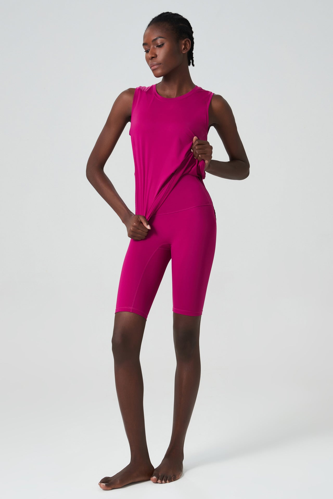 Matching vest and biker shorts set