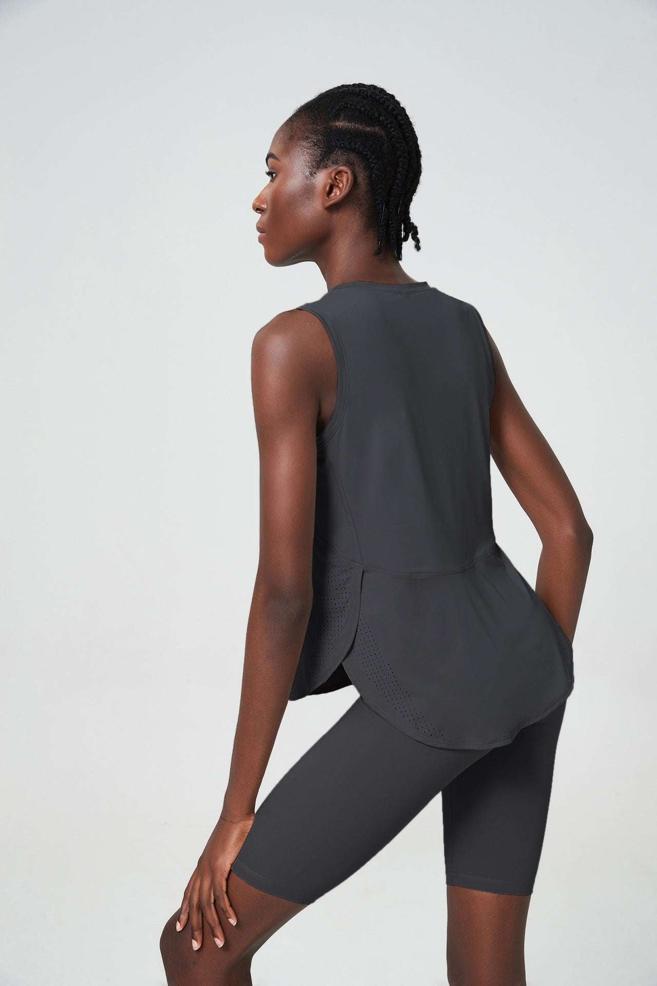 Matching vest and biker shorts set