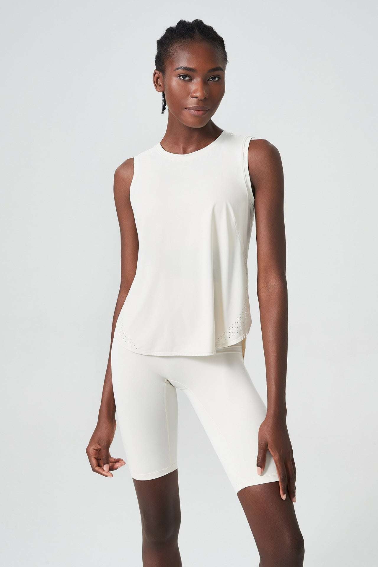 Matching vest and biker shorts set