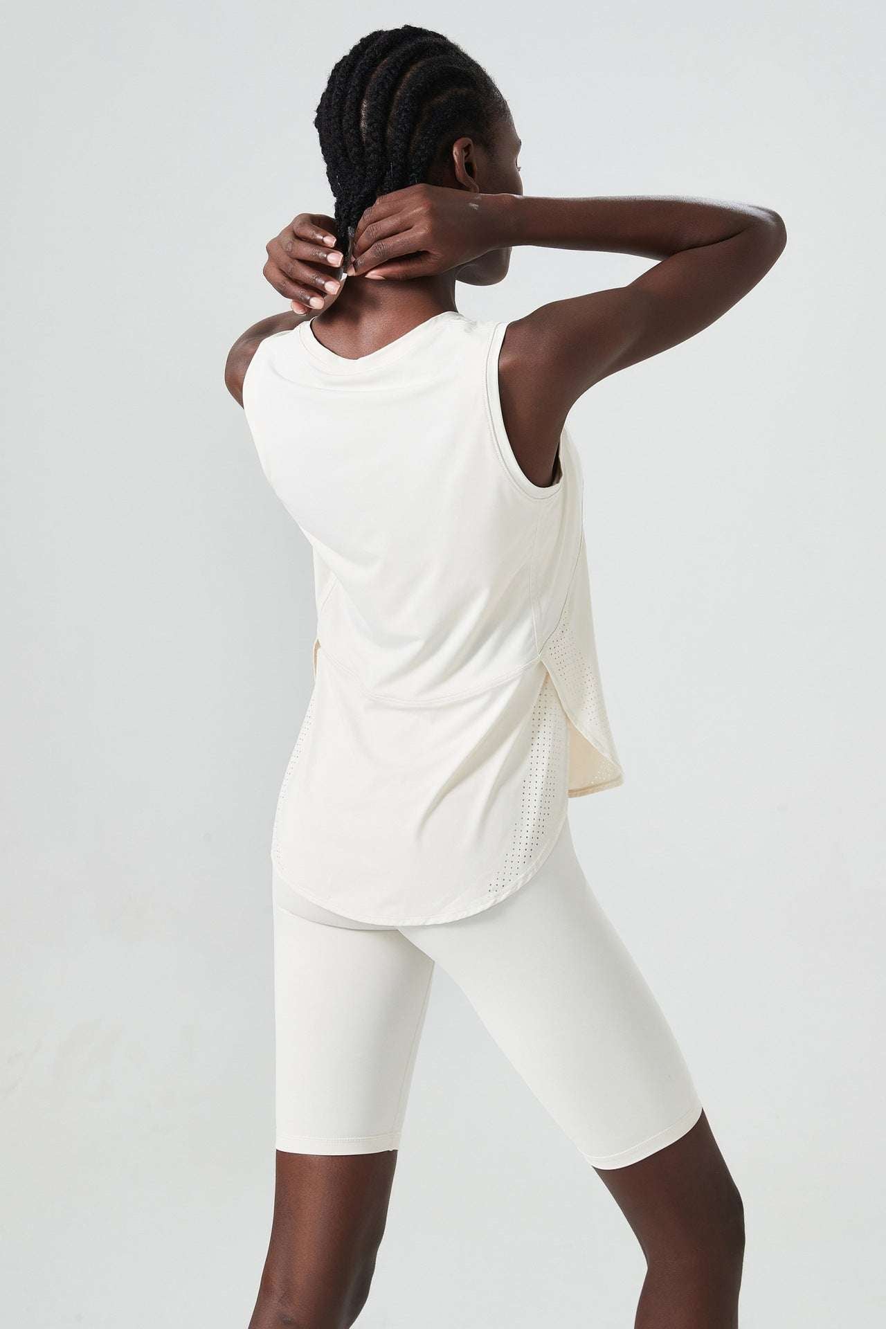 Matching vest and biker shorts set