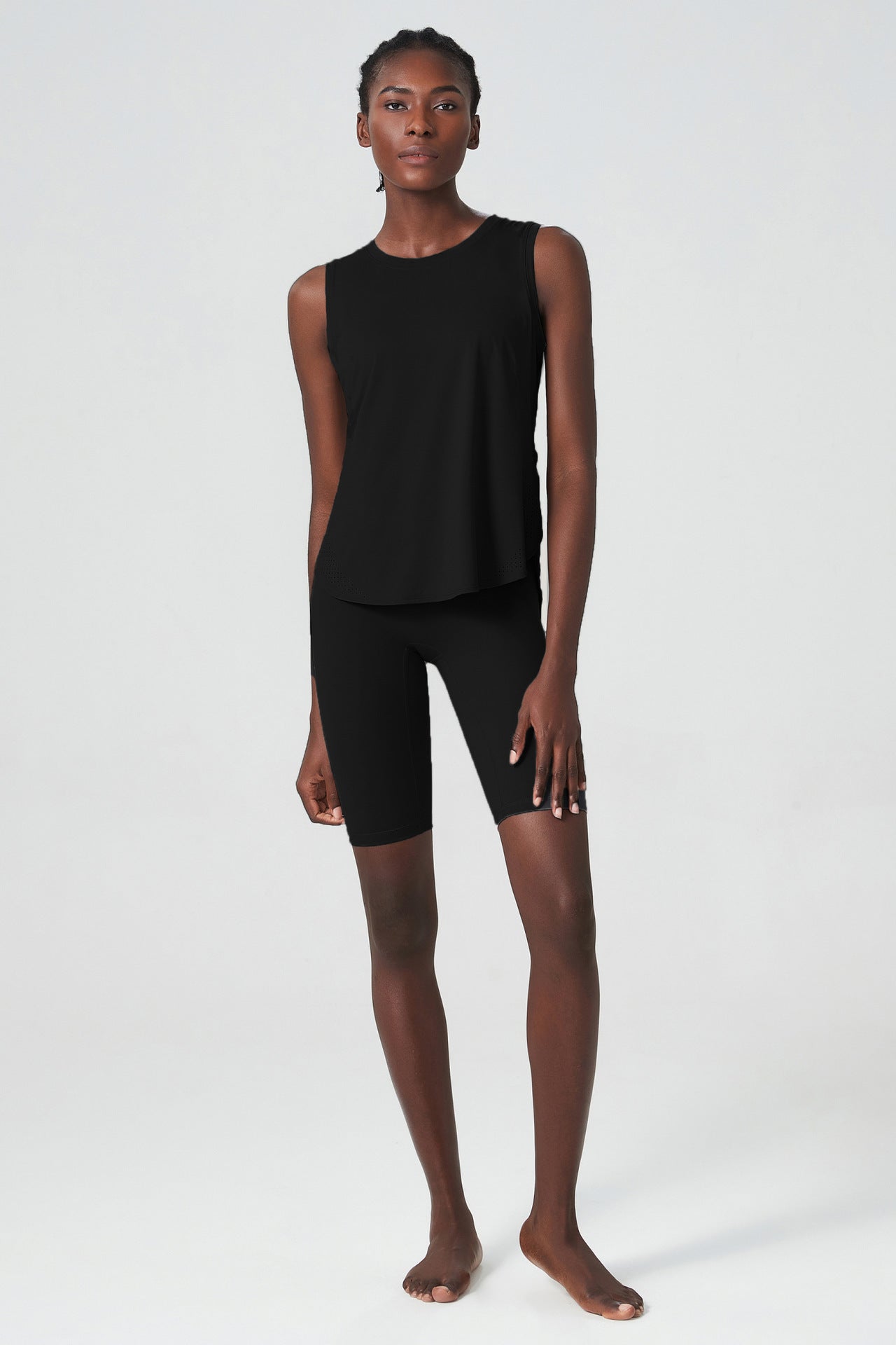 Matching vest and biker shorts set