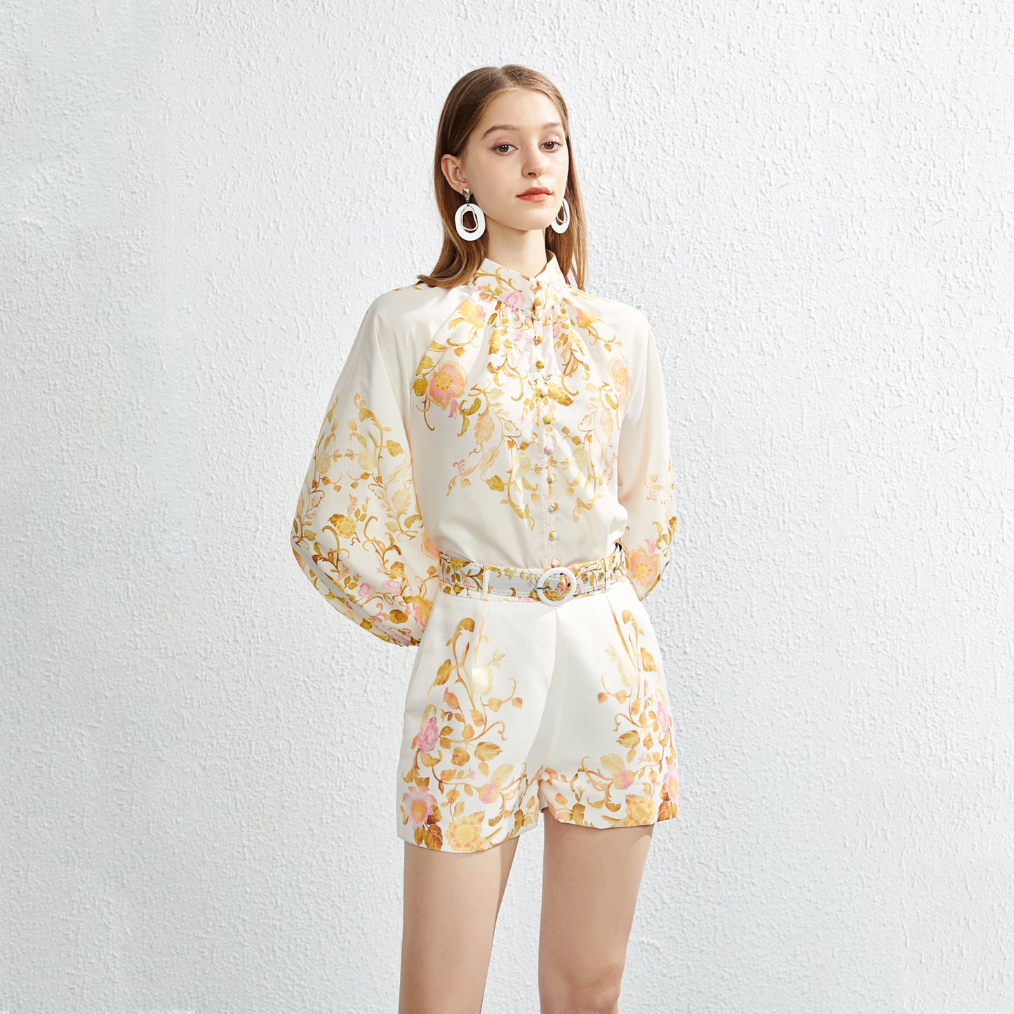 Printed matching shorts set