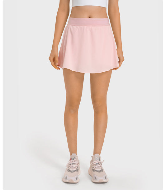 Quick dry pleated back skort