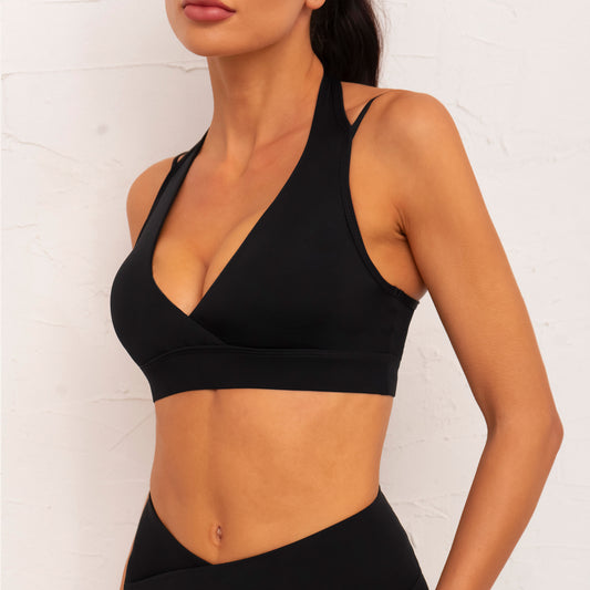 Double stap V neck bra