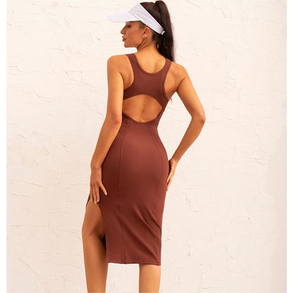 Side slit fitness dress