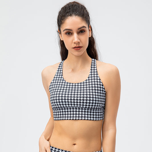Plaid sports bra
