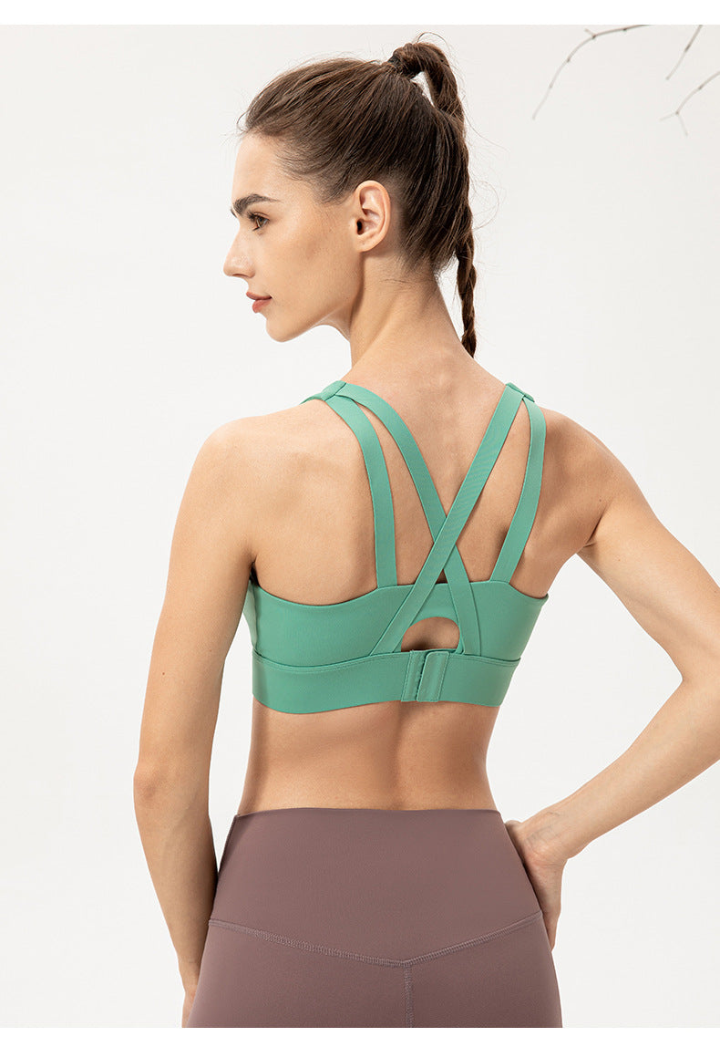 Cross back sports bra