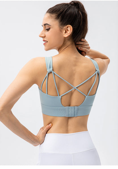 Cross back sports bra