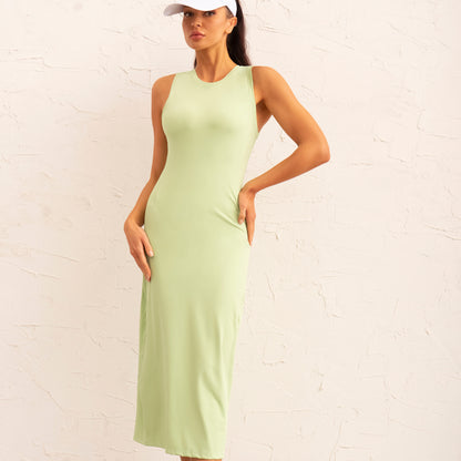 Back slit fitness dress