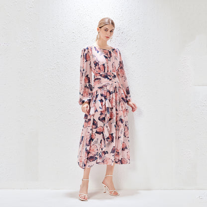 Full sleeve floral print dress