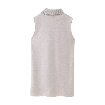 Knitted dress with pear trim