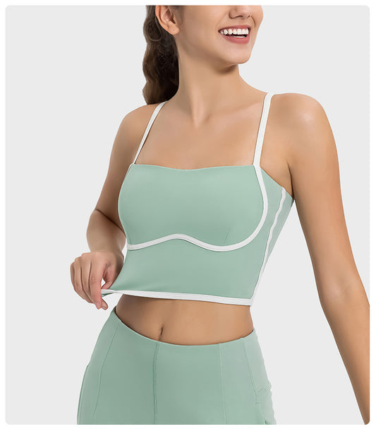 Contrast trim sports bra