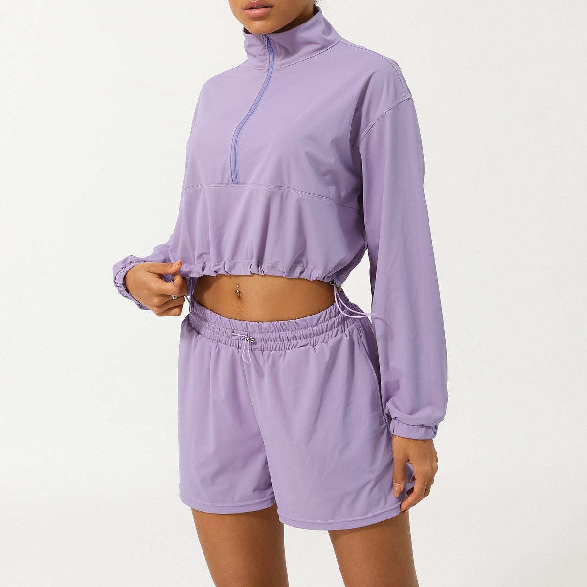 Matching zip front top & Shorts set