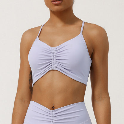 Gathered front sports bra