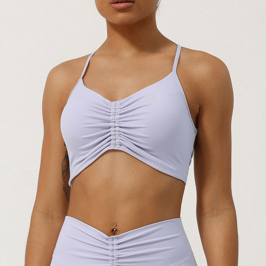 Gathered front sports bra