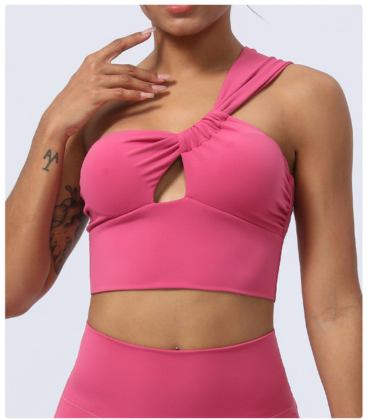 One shoulder sports bra