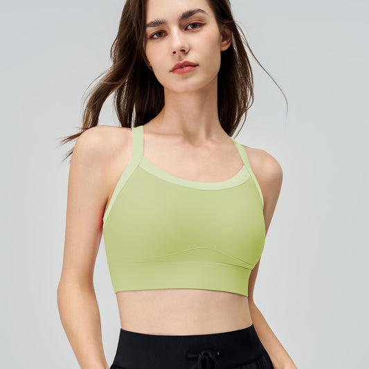 Contrast strap sports bra