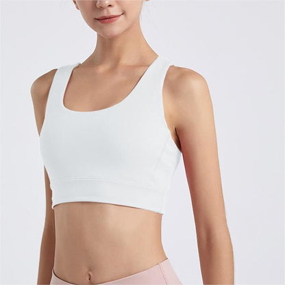 Seamless cross back sports bra