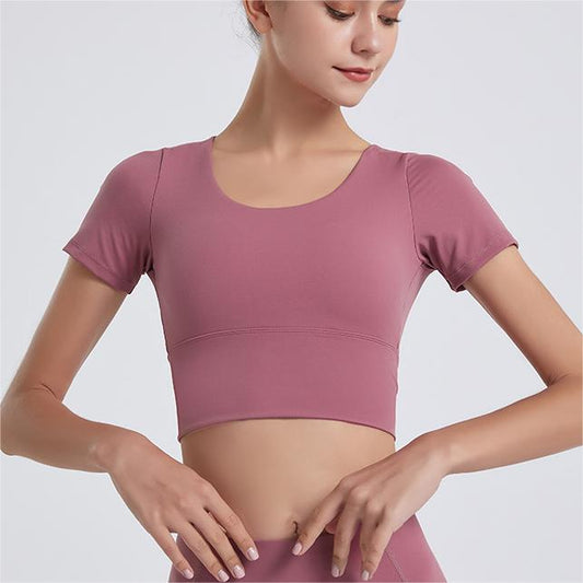 Short sleeve cross back top