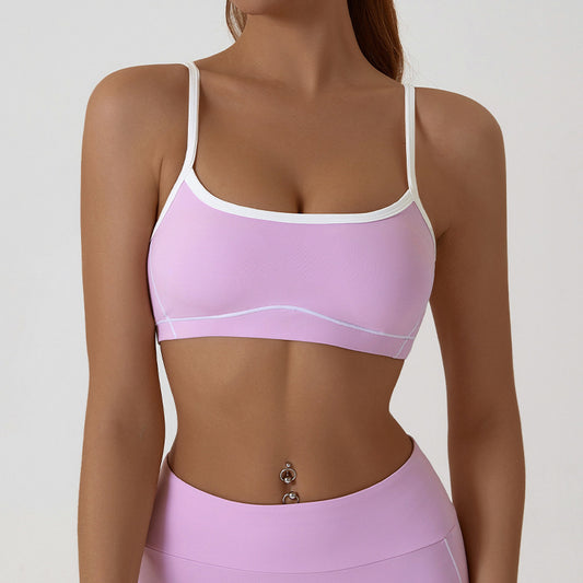 Contrast detail sports bra