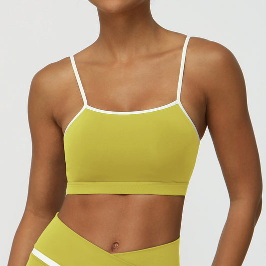 Contrast trim sports bra