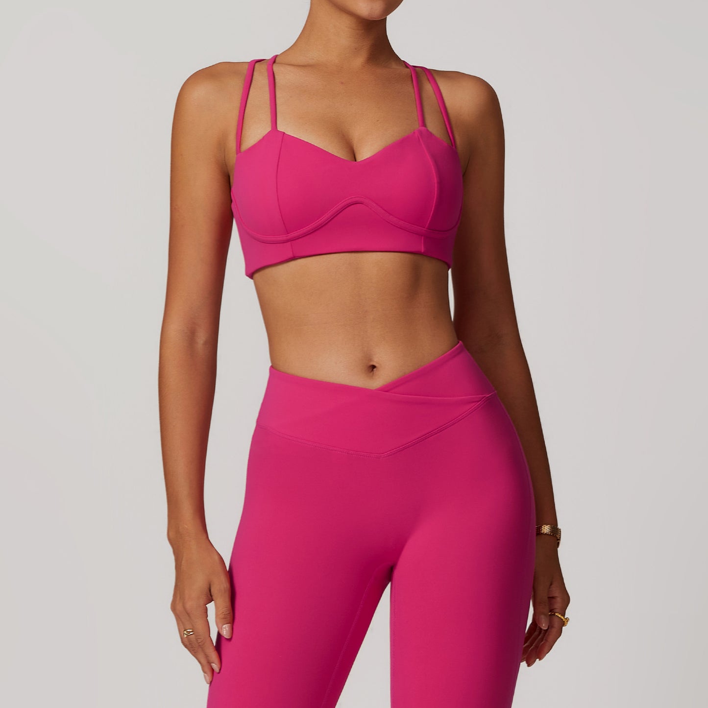 Double strap high support bra