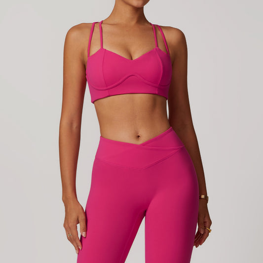 Double strap high support bra
