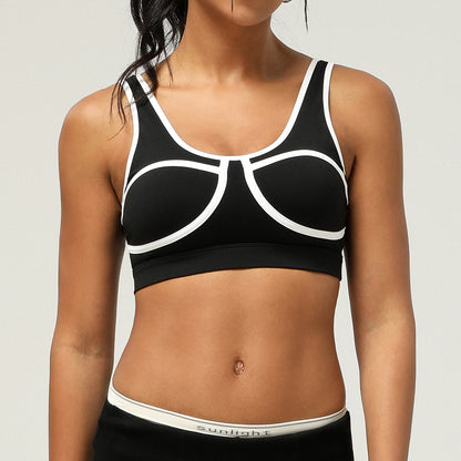 Contrast trim sports bra