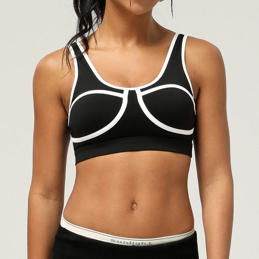 Contrast trim sports bra