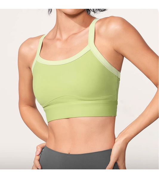 Contrast strap sports bra