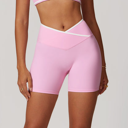 Cross waist fitness hot pants