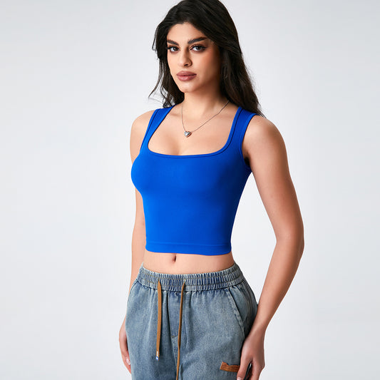 Cropped sleeveless top