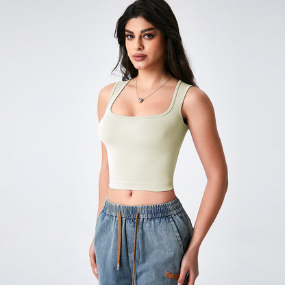 Cropped sleeveless top